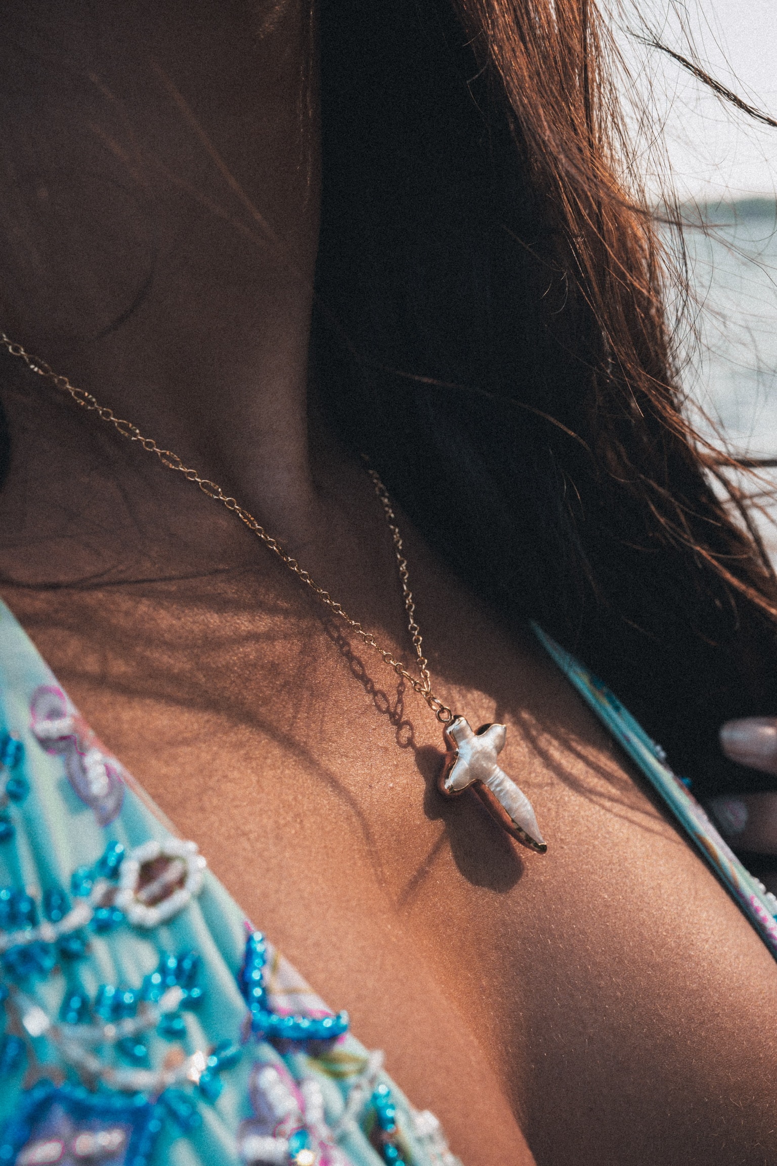 The Pearl Cross Necklace thumbnail 2
